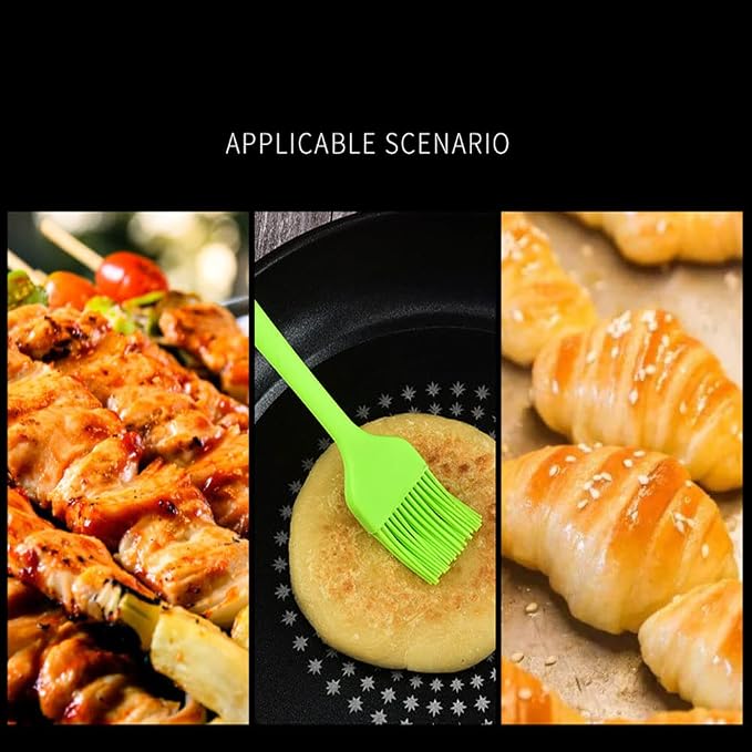 Silicone brush, Oil Brush for BBQ Kitchen Cooking Baking and Grilling (6 PCS,black)