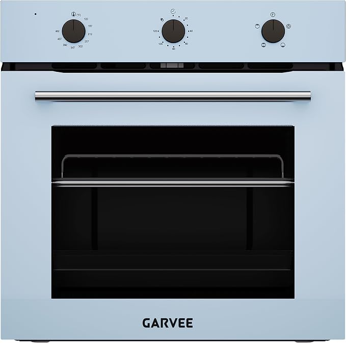 Garvee 24 Inch Single Wall Oven, 2.5 Cu.ft. Built-in Electric Oven with 4 Cooking Functions, 3000W Power, Mechanical Knob Control, Low-e Glass Door, Cooling Fan, Easy Clean Enamel Interior, White