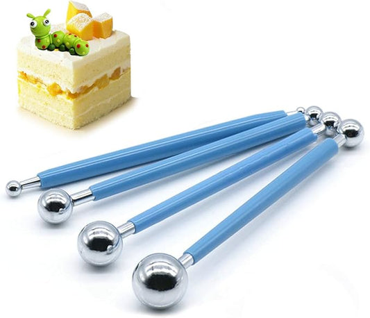 4pcs Fondant Cake Pan Flower Decorating Clay Flower Sugar Craft Ball Model DIY Tool