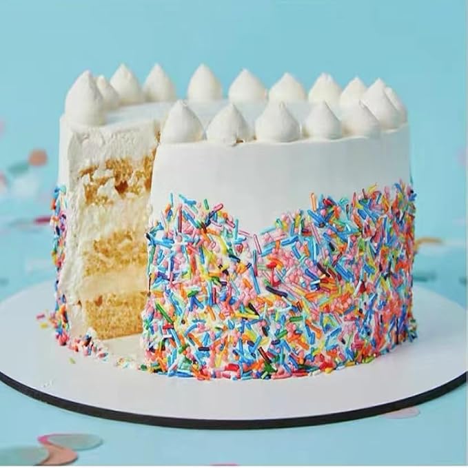 Sentovac Rainbow Jimmies Sprinkles Edible for Cake Decorating Rainbow Sprinkles Sugar Candy Cookie Cupcake Topper Ice Cream Baking Decorations Wedding Halloween Christmas Supplies 3.53oz