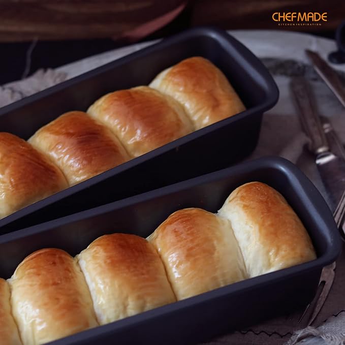 CHEFMADE Bread Loaf Pan, Nonstick Meatloaf Pan, 3" x 10", Set of 2