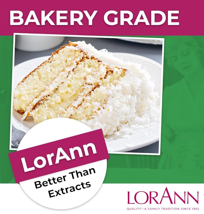 LorAnn Oils Coconut Bakery Emulsion: True Essence, Ideal for Boosting Fruit Tones in Cakes, Cookies & Desserts, Gluten-Free, Keto-Friendly, Extract Substitute Essential for Your Kitchen, 16 Oz