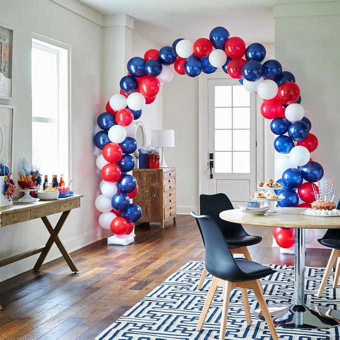 Voircoloria Red White Blue Balloons, 66pack 12inch Macaron Latex Party Balloons for Birthday Graduation 4th of July Independence Day Anniversary New Year Holiday Party Decorations