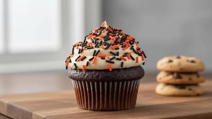 NCS Orange & Black Jimmies Edible Sprinkles – Cupcake, Cake & Cookie Decorations, 7 oz