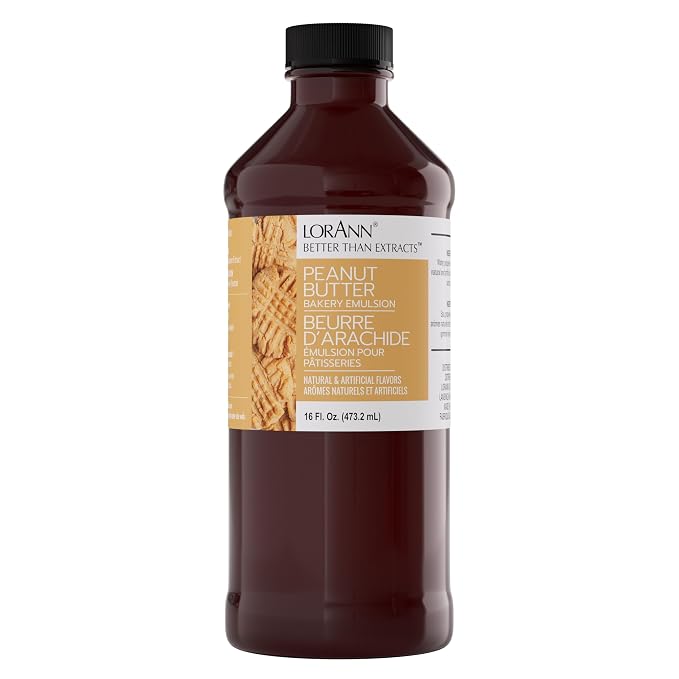 Lorann Oils Peanut Butter Bakery Emulsion: Realistic Peanut Butter Flavor Without Nuts, Perfect for Elevating Peanut Butter notes in Baked Goods, Gluten-Free, Keto-Friendly, 16 Oz