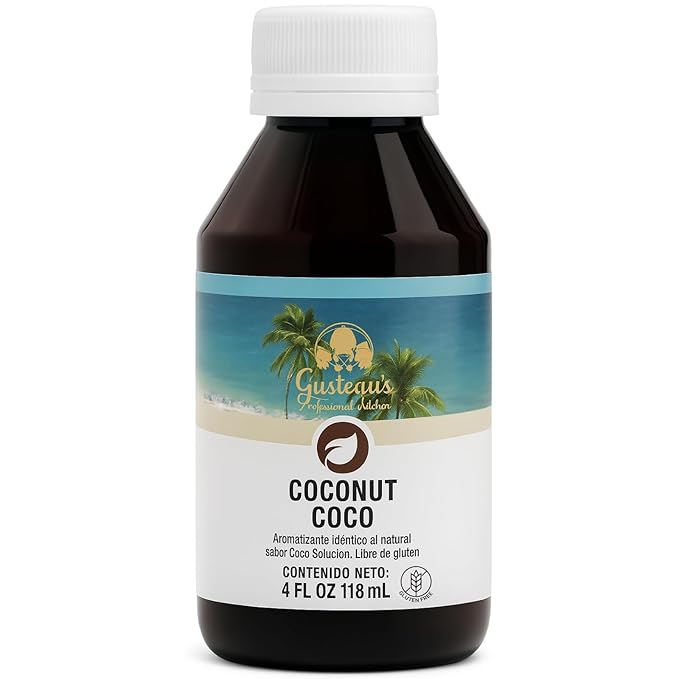 Gusteau's - Coconut Flavor Bakery Emulsion, 4 fl oz (100ml) Alcohol Free, Sugar Free, Kosher (Coconut)
