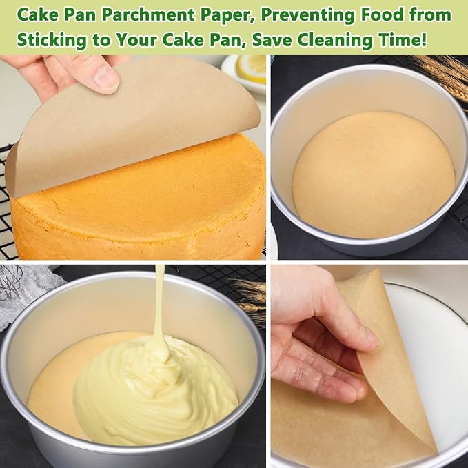 BOYAN 6 Inch Parchment Paper Rounds, Set of 220, Hamburger Patty Paper/Burger Press Paper, Non Stick Small Pre-cut Round Parchment Paper for Cake Pan, Springform Pan, Burger Patty Maker and More