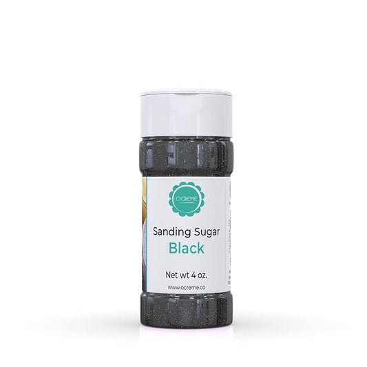 O’Creme Sanding Sugar for Cookie Decorating – Eye-Catching Black Sugar Crystals for Unique Cake Toppings – Extra Sugar for Cake Toppings, Cupcakes and Cookies – Ideal Decoration Solution - 4 Ounce, Black