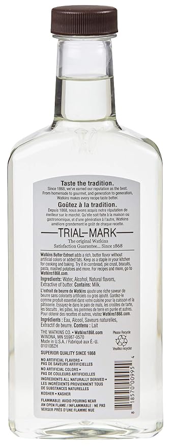 Watkins All Natural Baking Vanilla (11 oz) and Butter Extract (11 oz) Bundle
