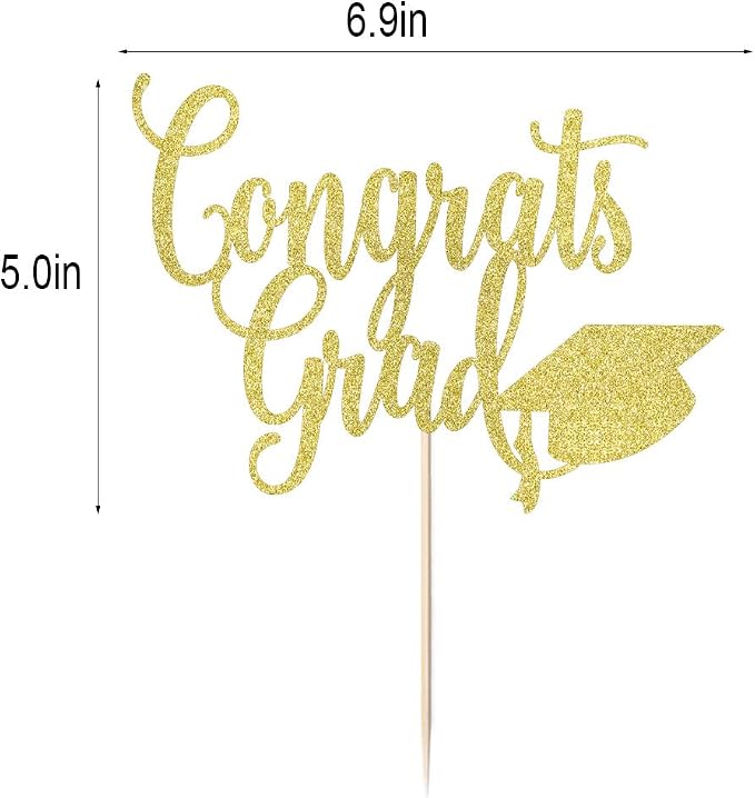 Congrats Grad Cake Topper,2026 Graduation Cake Topper, Congrats Grad Decorations,2026 High School/College/Senior Graduation Party Decorations Supplies.