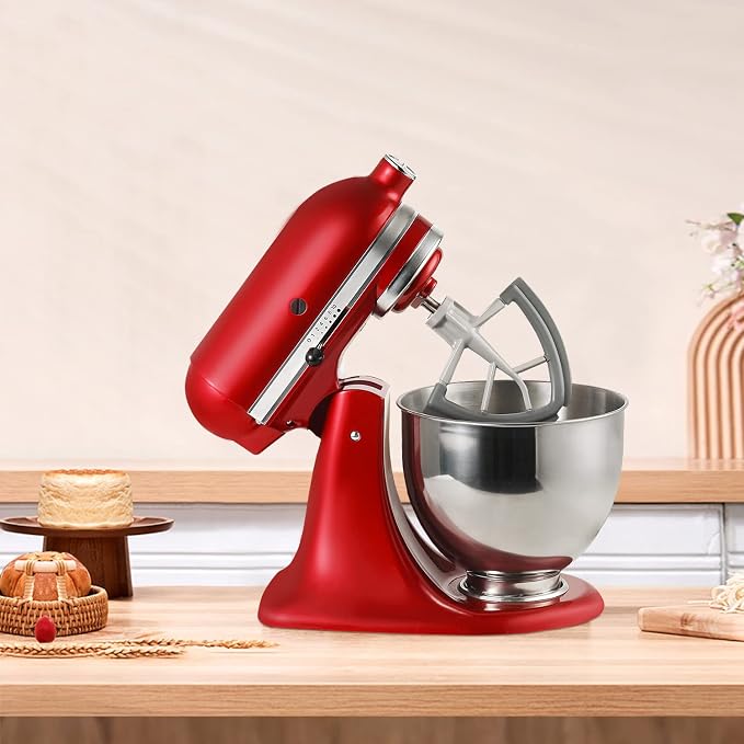 Flex Edge Beater for KitchenAid Tilt-Head Stand Mixer | 4.5-5 Quart Flat Beater Paddle with Flexible Silicone Edges Bowl Scraper, Grey