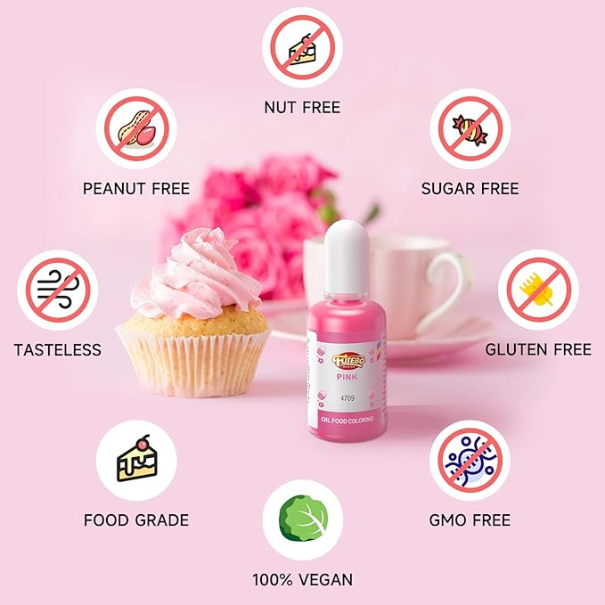 Oil Based Food Coloring, 15ml Large Capacity Food Coloring for Icing, Dye Color for Chocolate Candy Cake, Edible Oil Food Grade Dye for Baking, Fondant & Forsting