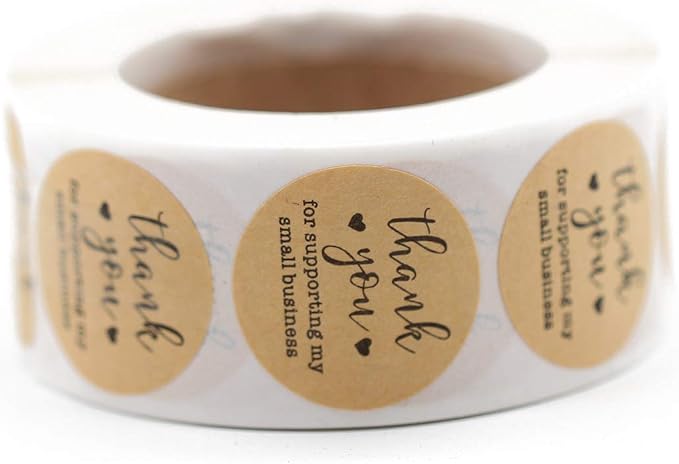 Yoget 1.5''Thank You for Supporting My Small Business Sticker, Thank You Stickers, 500 Labels Per Roll
