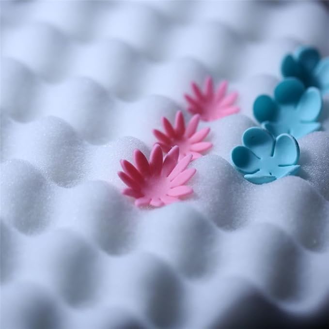 2 Pcs Fondant Shaping Sponge Pad Sugar Flower Gum Paste Modeling Foam Tray Wave Sponge Mat Cake Decorating Tools by EORTA for Kitchen Baking Sugarcraft DIY, White