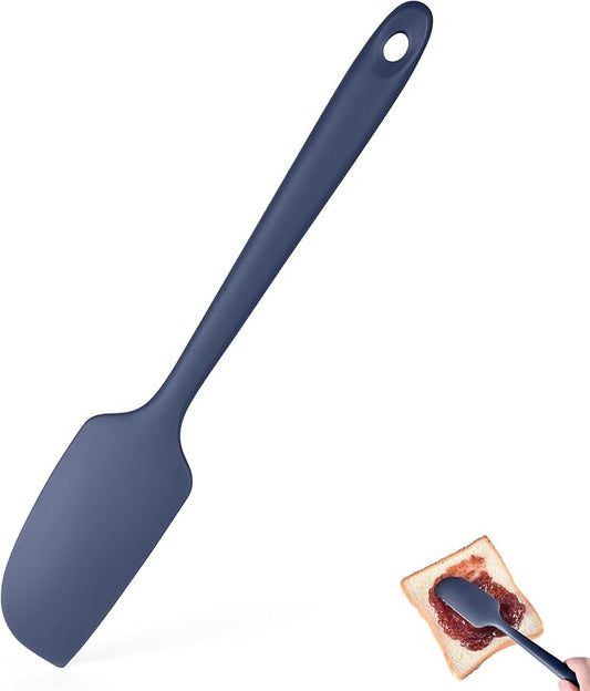 600°F Heat Resistant Small Spatula, Doosu Mini Food-Grade Silicone Bowl Scraper Compact Flexible Kitchen Cooking Baking Tool for Scraping Jar Jams Nut Butters & Mixing Stirring Sauce (Navy Blue)