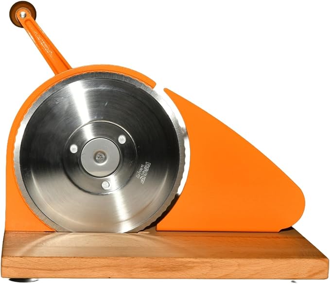 Zassenhaus Original Classic Adjustable Bread Slicer for Uniform Slices - Bread Slicer for Homemade Bread - 18/8 Stainless Steel Blade Sourdough Cutter -Orange, 11.75" x 8"