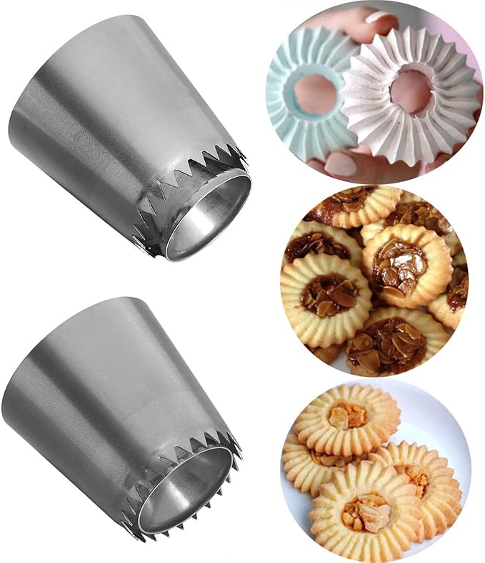FantasyDay 4 piece Stainless Steel Piping Tips Piping Nozzles Cake Decorating Supplies Cookies Cupcake Icing Decorating Supplies Decorating Kits Frosting Icing Tips Baking Set Tools