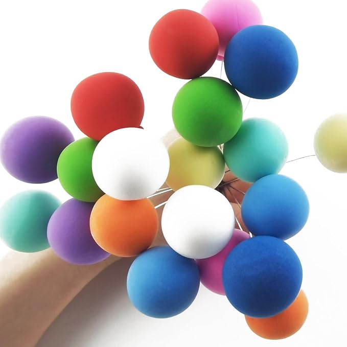 GXXMEI 50PCS Balloon Cake Topper Mini Colorful Balloon Cake Picks Round Balloon Cupcake Topper Cake Decoration for Party Decorations Birthday Wedding
