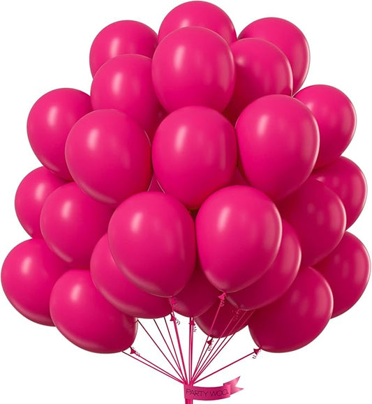 PartyWoo Hot Pink Balloons 100pcs 12 Inch Magenta Fuchsia Balloons for Baby Shower Gender Reveal Engagement Bachelorette Wedding Bridal Shower Anniversary Birthday Party Decorations Pink-Y12