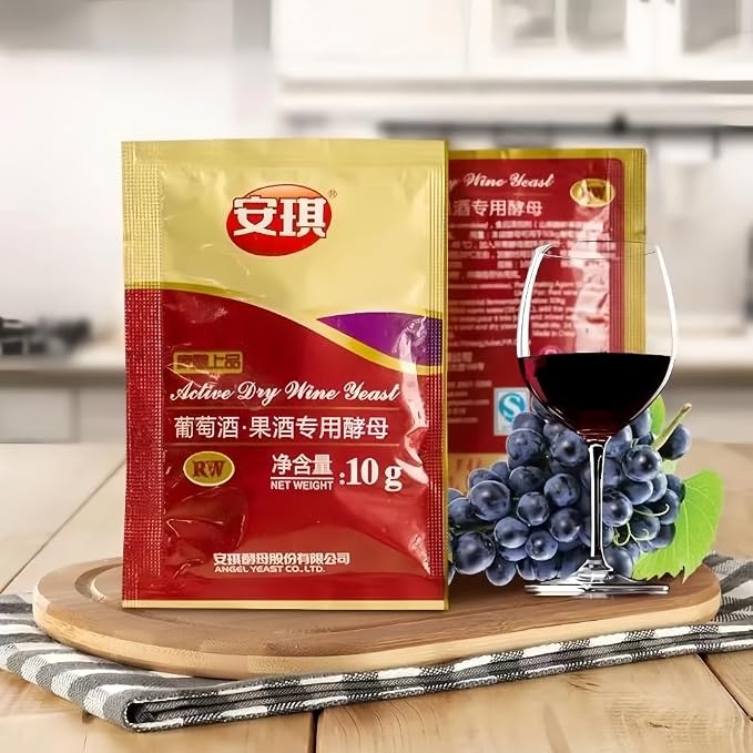 Angel fruit 果酒曲葡萄水果酵母wine yeast, grape fruit yeast, Yangmei mulberry wine red wine yeast, RW version suitable for dark fruits (10g * 1 bag)
