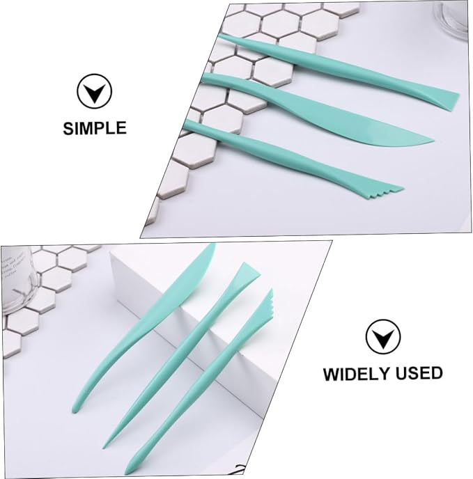 Ciieeo 2sets Fondant Modeling Tool Set Cake Decorating Kit for Sculpting and Baking for Home Bakers and Professionals Green Material