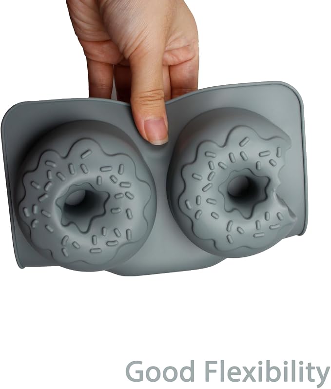 Silicone Donut Molds, 6-Cavity Nonstick Donut Baking Pan for Donuts, Bagels, Cake, Biscuit, Muffin, Cornbread, Brownie, Mousse