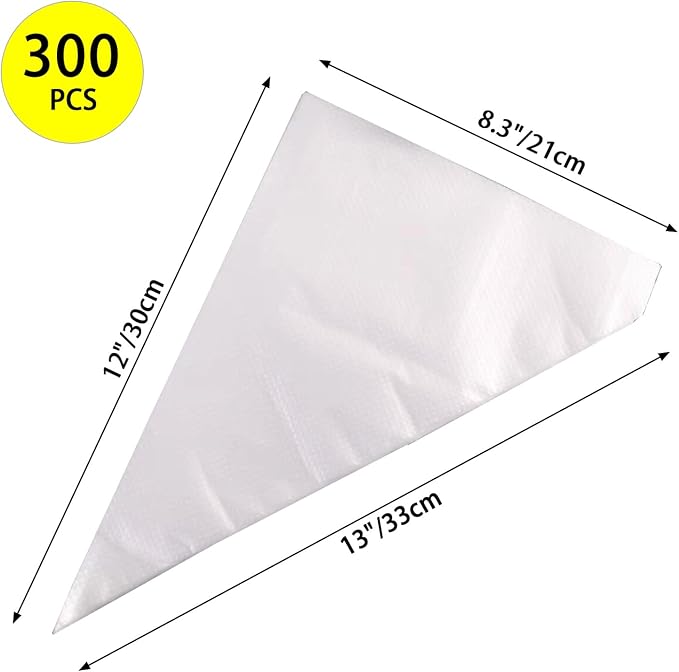 300PCS Piping Bags, 13 Inch Thick Pastry Bags, Anti Burst, Non-Slip, Disposable Decorating Bags for Decorating Cake, Cream Frosting, Cupcakes, Cookies