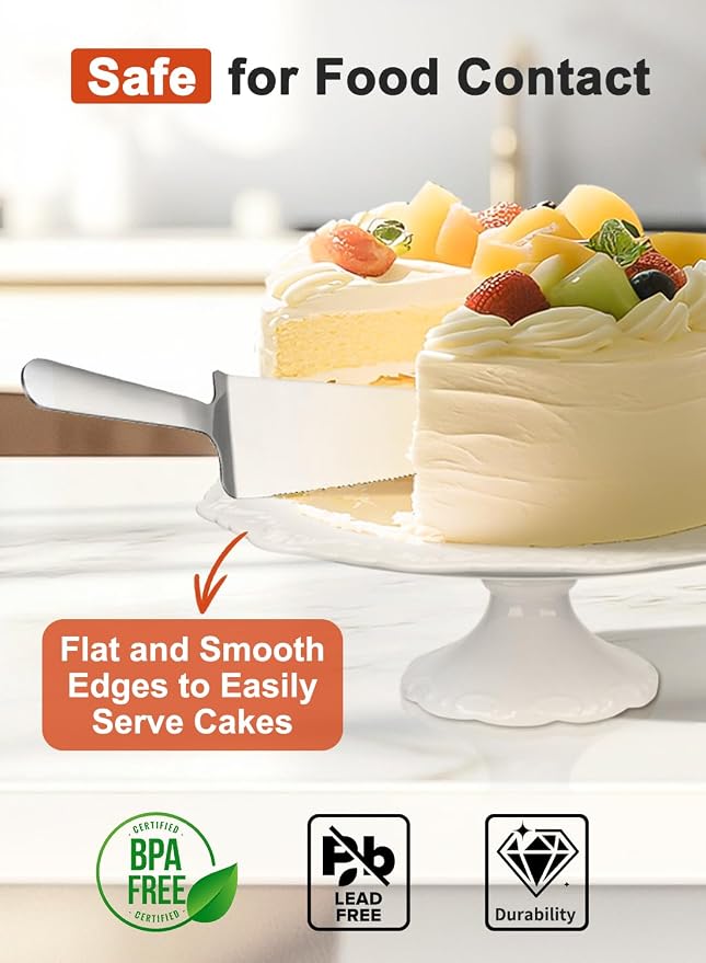 12" White Cake Stand for 10" Cake, Porcelain Cake Plate, Cake Pedestal Stand, Round Dessert Stand, Wedding Cake Stand for Party, Birthday, Baby Shower, Christmas, Mother's Day, Home Decorating Cake Display Stand