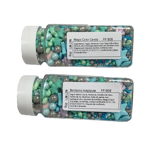 Sentovac Ocean Sprinkle Edible Cake Decorating Hippocampi Starfish Shell Fish Pearl Candy Mix Blue Sprinkle for Cake Cupcake Topper Cookie Baking Decorations Sea Theme Party Birthday Supplies