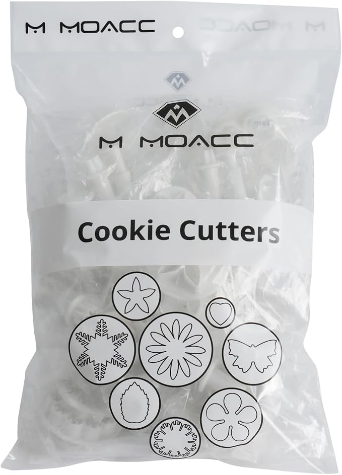 MOACC Cake Tools 36 Piece Fondant Cake Cookie Plunger Sugarcraft Flower Leaf Butterfly Heart Shape Decorating Mold DIY Icing Plunger Tools