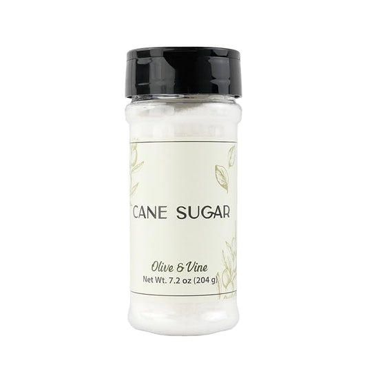 Olive & Vine Cane Sugar, Sweet Flavor, For Baking & Beverages, Rich Tradition, Authentic Taste, For Global Recipes (7.2 Ounce)