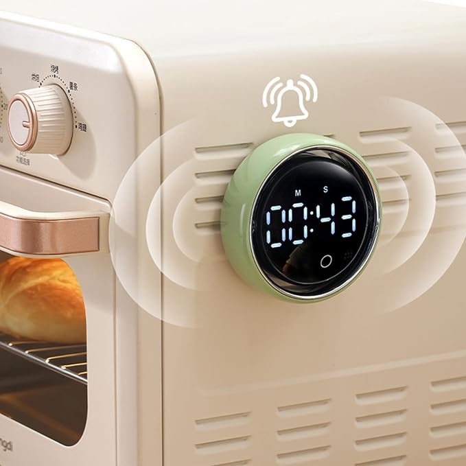 Magnetic Kitchen Timer - Smart Voice Activated Countdown Device | Digital Rotary Knob Magnet Timer | for Adults Chefs Student Study Fitness Baking Learning Teaching