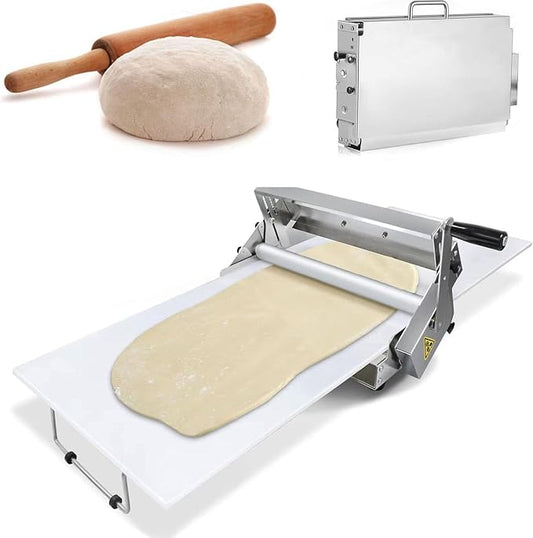 Stainless Steel Dough Machine,Folding Dough sheeter,Counter top Dough sheeter,Commercial Dough Roller sheeter,1–17.5mm/1–27mm, for Bakery Pizza, Croissants(Rs101)