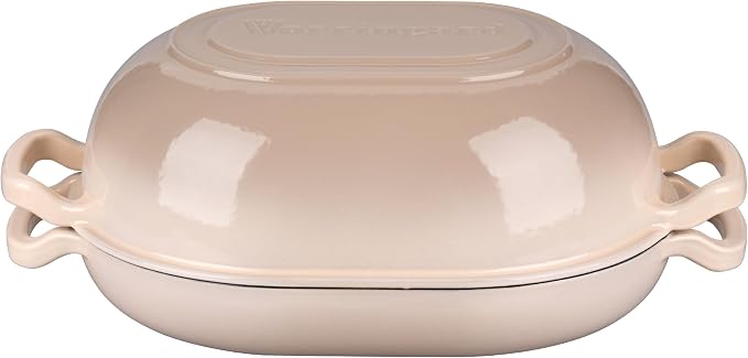 VORRINGARD Enameled Cast Iron Sourdough Bread Oven, Dutch Oven, Loaf Cast Iron Bread Pan for Homemade Bread Baking, Meatloaf Pan with Lid, 5QT, Latte