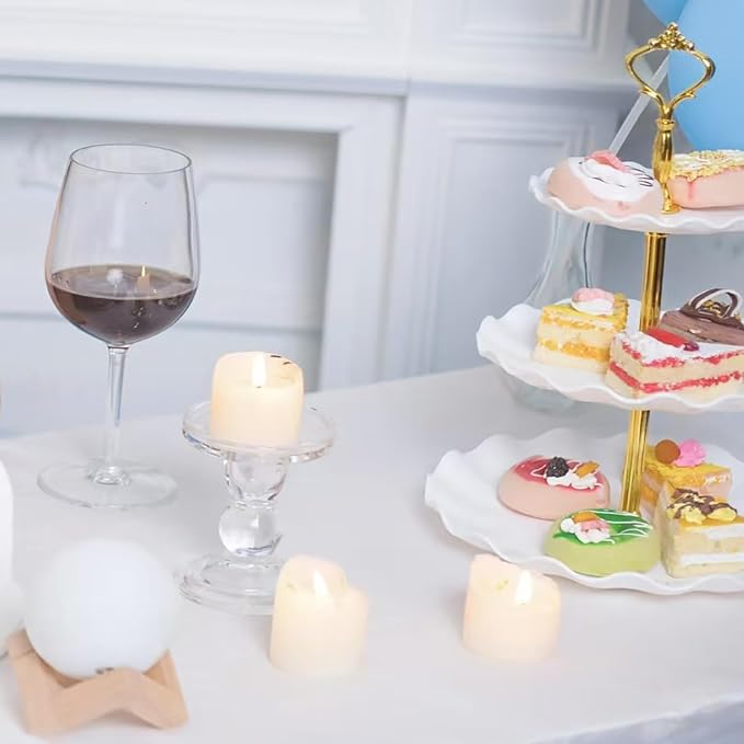 5 Pcs Cake Stand Set with 2 Tier Holders & 3 Appetizer Trays for Party | Food safe PP material,Easy to assemble,suitable for various events,weddings, birthday parties, Christmas parties, etc