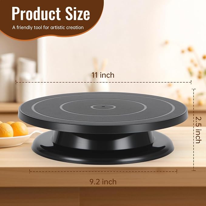 11 lnch Cake Turner，Pottery Wheel，Spinning Wheel | Smooth Rotation Metal Ball Bearing Turntable, Ideal for Cake Decorating, Art Painting & Pottery Making,Perfect Holiday Gift