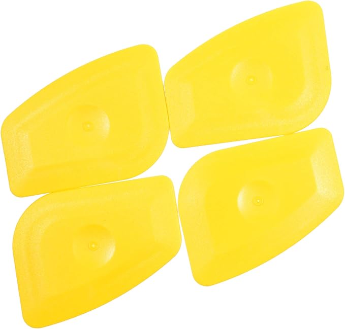 Small Handy Plastic Scraper Hard Sharp Card Round Edge for Home Universal Cleaning Squeegee, Decal Sticker Remover, Pack of 4