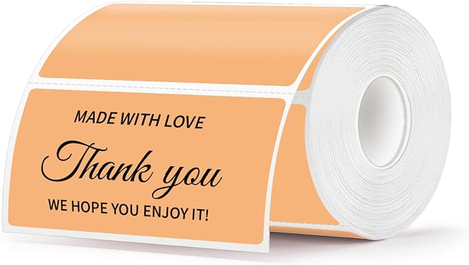 500 Labels/Roll 2" x 4" Apricot Thermal Labels, Self-Adhesive Rectangle Sticker for Shipping, Address, Candle, Soap, Mailing, Branding