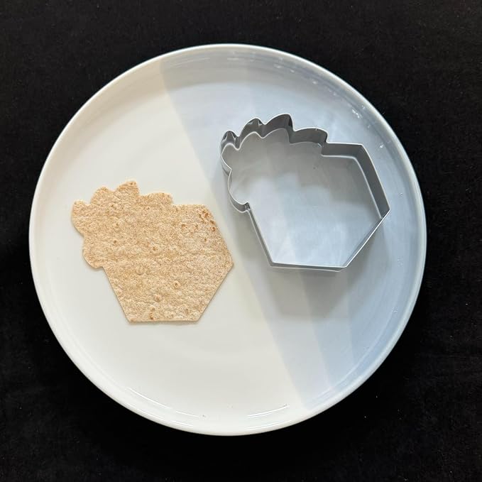 Hexagon Cookie Cutter with Leaf-4.25 Inch-Diswasher Safe-Metal Hexagon Cookie Cutter Shape for Wedding Birthday Baby Party
