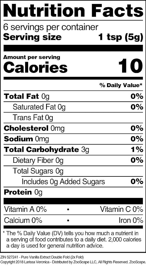 Pure Vanilla Extract Double Fold (2x Fold) (1 oz, ZIN: 527241)