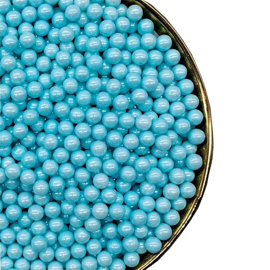 Light Blue Sprinkles Edible Pearls,Cake Sprinkles 130g 4.6OZ,Cookie Sprinkles,Sugar Pearl, Edible Candy Pearls for Cake Cupcake Decorationg (7mm-lightblue)