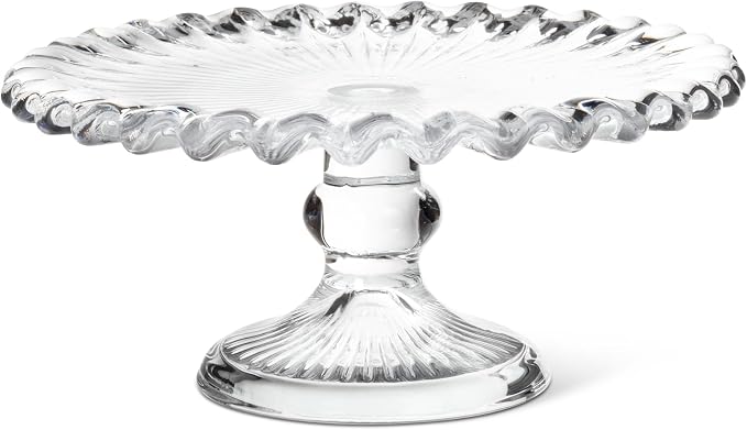 Abbott Collection Mini Cake Pedestal | For Cakes & Desserts, Glass, Clear, 7"D