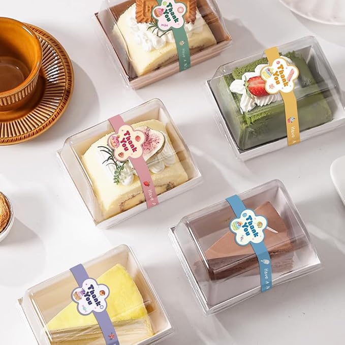 7.9 inch Long Thank You Stickers Small Busines 150 Pcs Cute Flower Shaped Have A Nice Day Self-Adhesive Sealing Baking Labels Handmade Food Tamper-Proof Bakery Sticker for Baked Goods Packaging