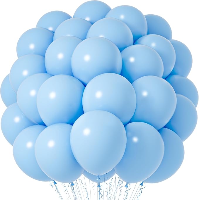 Voircoloria Light Blue Balloons, 66pack 12inch Baby Blue Latex Party Balloons for Boys Girls Birthday Party, Baby Shower, Wedding, Gender Reveal, Baby Shower, Anniversary Party Decorations