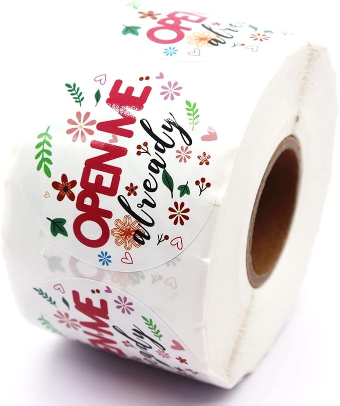 Open Me Already Stickers,Mail Stickers for Small Business Package Shipping Envelopes Packing 500 Labels Per Roll