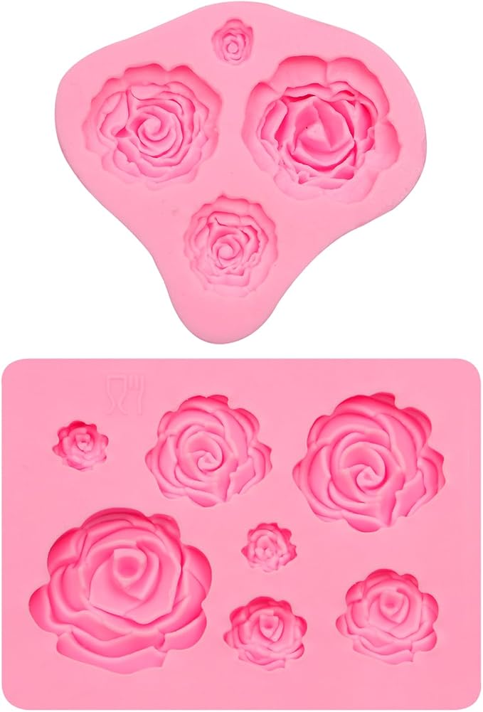 Rose Flowers Fondant Molds. Rose Chocolate Silicone Molds for Cake Decorating Flower Design