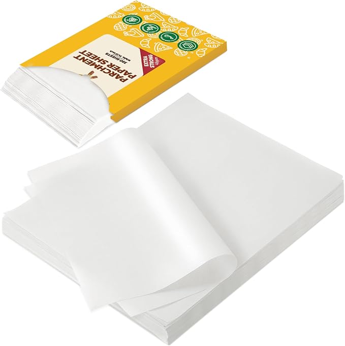 Katbite 350Pcs 9x13 In Parchment Paper Sheets, Heavy Duty White Baking Paper, Non-stick & Oil Proof for Oven, Air Fryer, Grilling, Steaming and Cooking Bread [Extra Strong Series]
