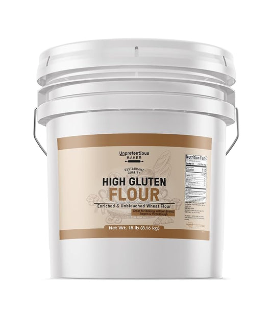 Unpretentious High Gluten Flour, 3.5 Gallons, Artisan Bread, Bagels, Pizza