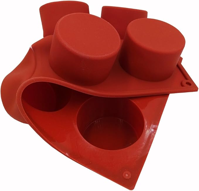 ECHODONE 8-Cavity Round Cylinder Soap Mold Cupcake Silicone Mold Handmade Cylinder Mold for Cake, Bread, Cupcake, Cheesecake, Cornbread, Muffin, Brownie, Bakeware Pan Tool etc.