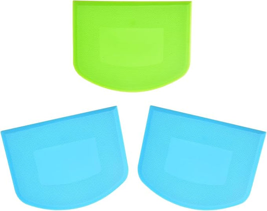3 PCS Plastic Dough Scraper Bench Scraper, 4.7x3.7" Flexible Bowl Scraper, Food-Grade Dough Cutter, Non-Slip Food Scrappers for Bread, Cake, Cream, Fondant